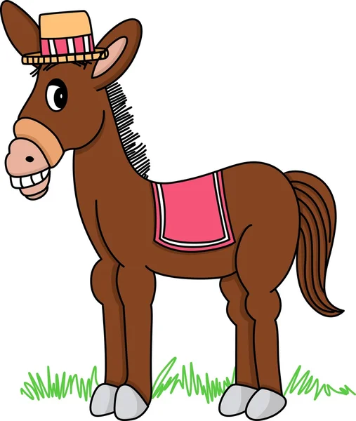 Brown Donkey — Stock Vector