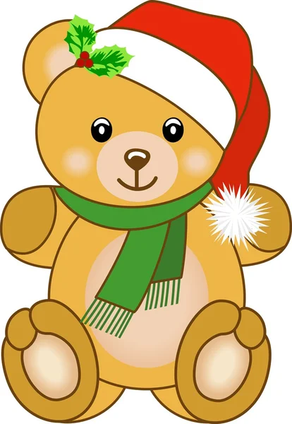 Christmas teddy bear — Stock Vector