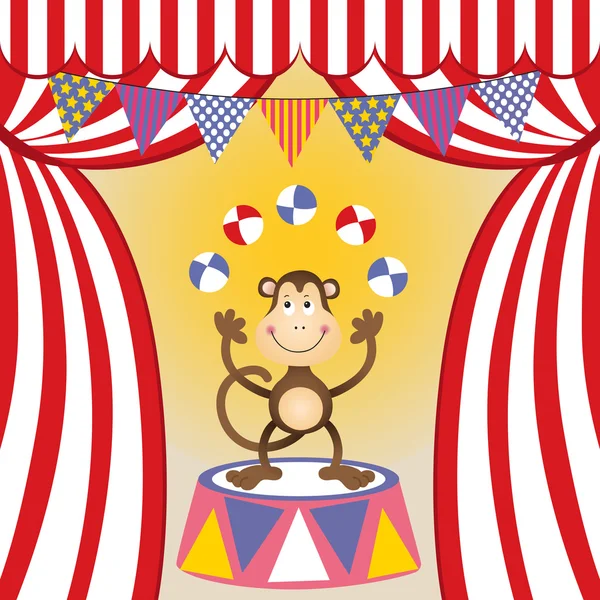 Жонглирование цирковой обезьяной — стоковый вектор
