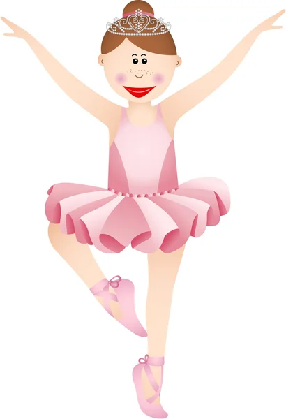 Happy ballerina girl in a pink tutu — Stock Vector