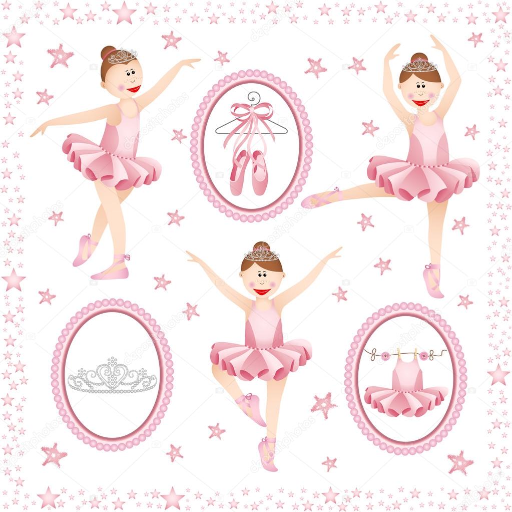 Pink ballerina digital collage