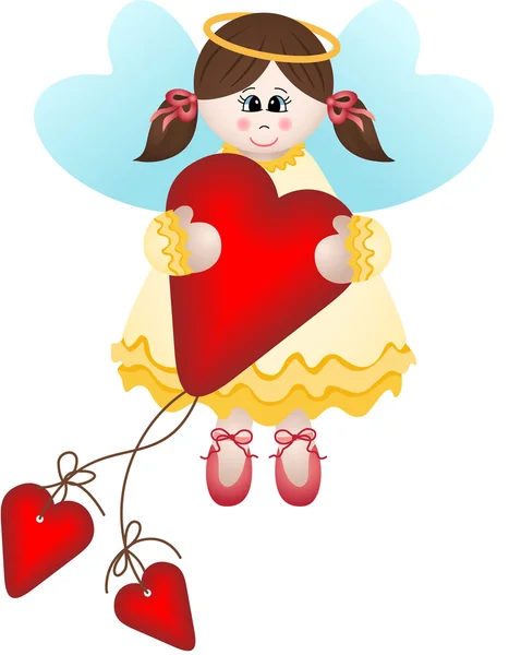 Cute fairy holding a heart — Stock Vector