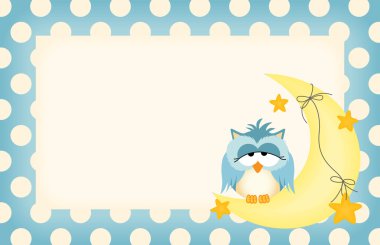 baykuş ayda pinekleme ile bebek çocuk etiketi