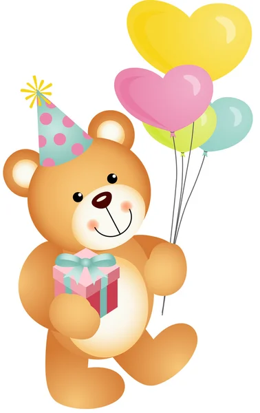 Happy Birthday Teddy Bear — Stock Vector