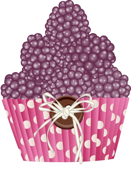 Cupcake blackberries — Stock Vector