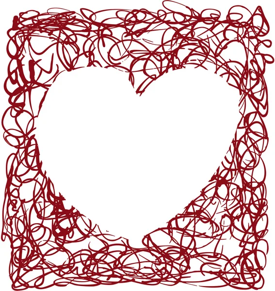 Cadre scrapbook coeur — Image vectorielle