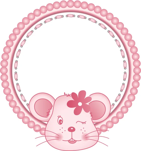 Πλαίσιο ποντίκι κορίτσι — Διανυσματικό Αρχείο
