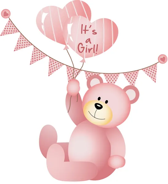 它是一个女孩玩具熊 — 图库矢量图片