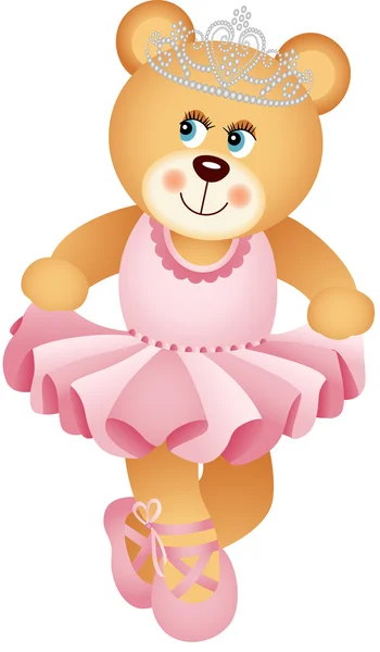 Ballerina Teddy Bear — Stock Vector