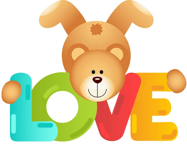 Teddybär-Liebe — Stockvektor