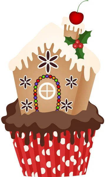 Jul house cupcake — Stock vektor
