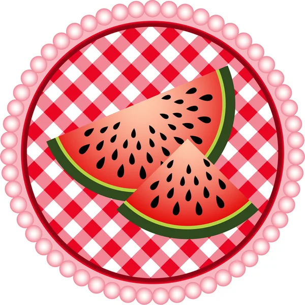 Watermeloen labelontwerp — Stockvector