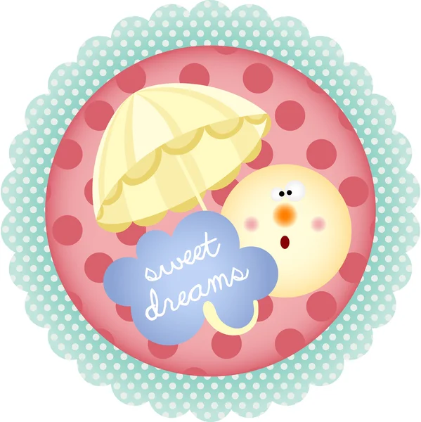 Süße Träume rundes Etikett — Stockvektor