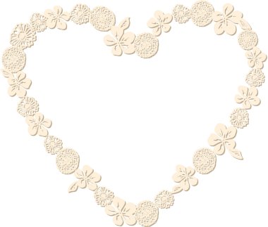 kalp şekilli çiçek çerçeve
