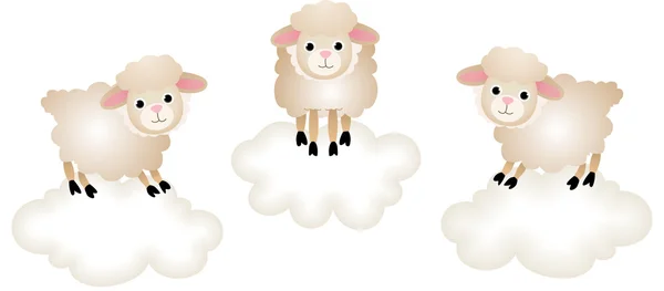 Compter les moutons pour dormir — Image vectorielle