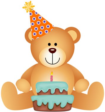 oyuncak ayı doğum günü pastası ile