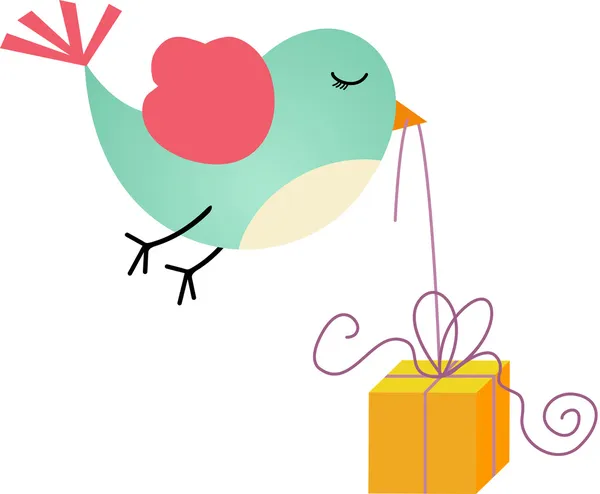 Scatola regalo e per uccelli — Vettoriale Stock
