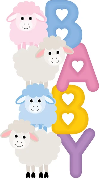 Bébé moutons — Image vectorielle