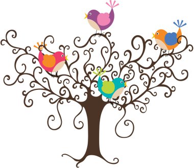 ağaç üzerinde kuşlar