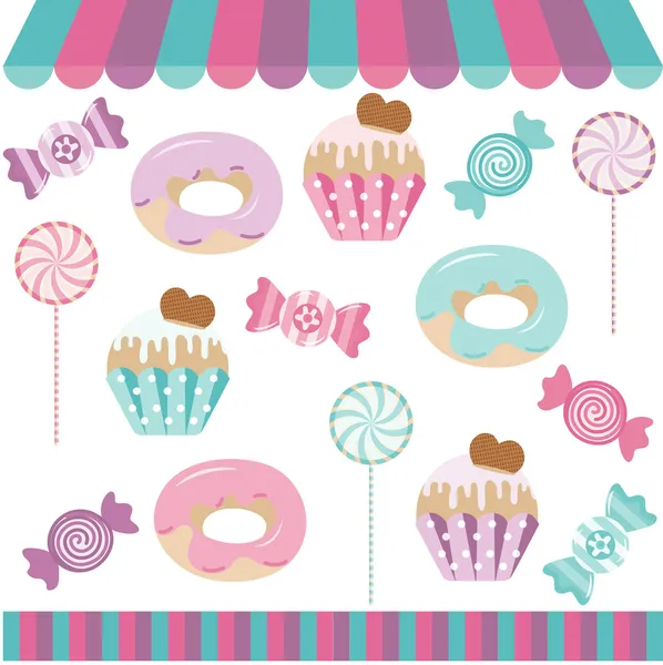 Tienda de dulces Collage digital — Vector de stock