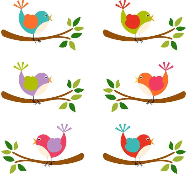 Cute bird colorful digital — Stock Vector