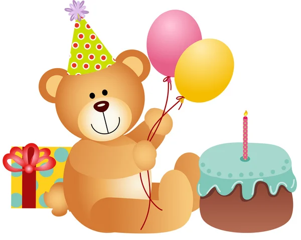 Geburtstag Teddybär — Stockvektor