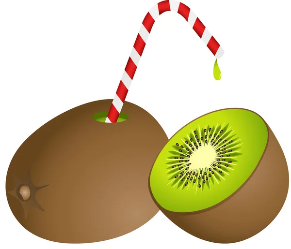 Kiwi à la paille — Image vectorielle