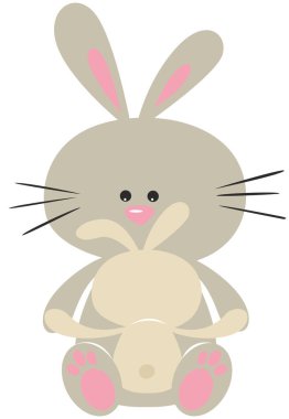 Oğlu olan sevimli bir tavşan.