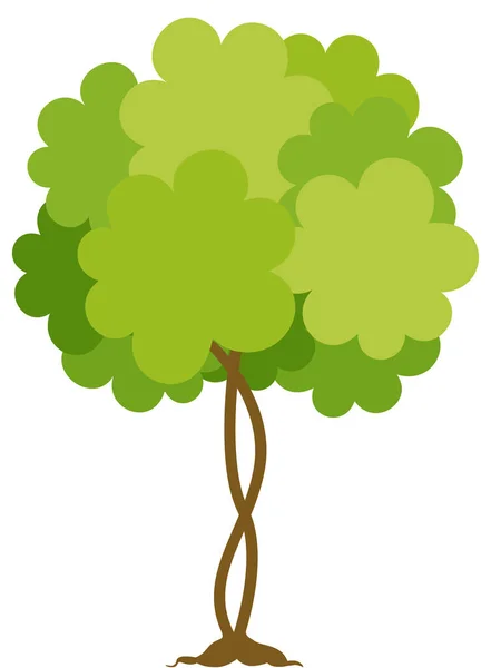 Árbol Simple Aislado Blanco — Vector de stock