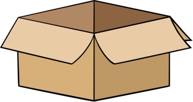 beyaz izole karton kutu açmak