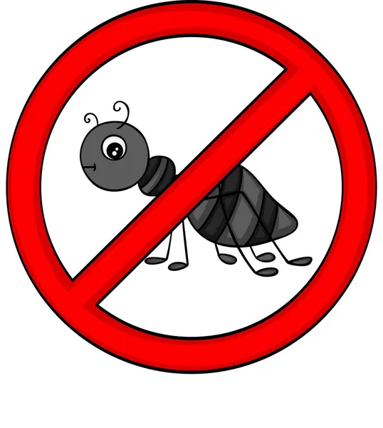 Sign Prohibited Ants Banned — Stock Vector