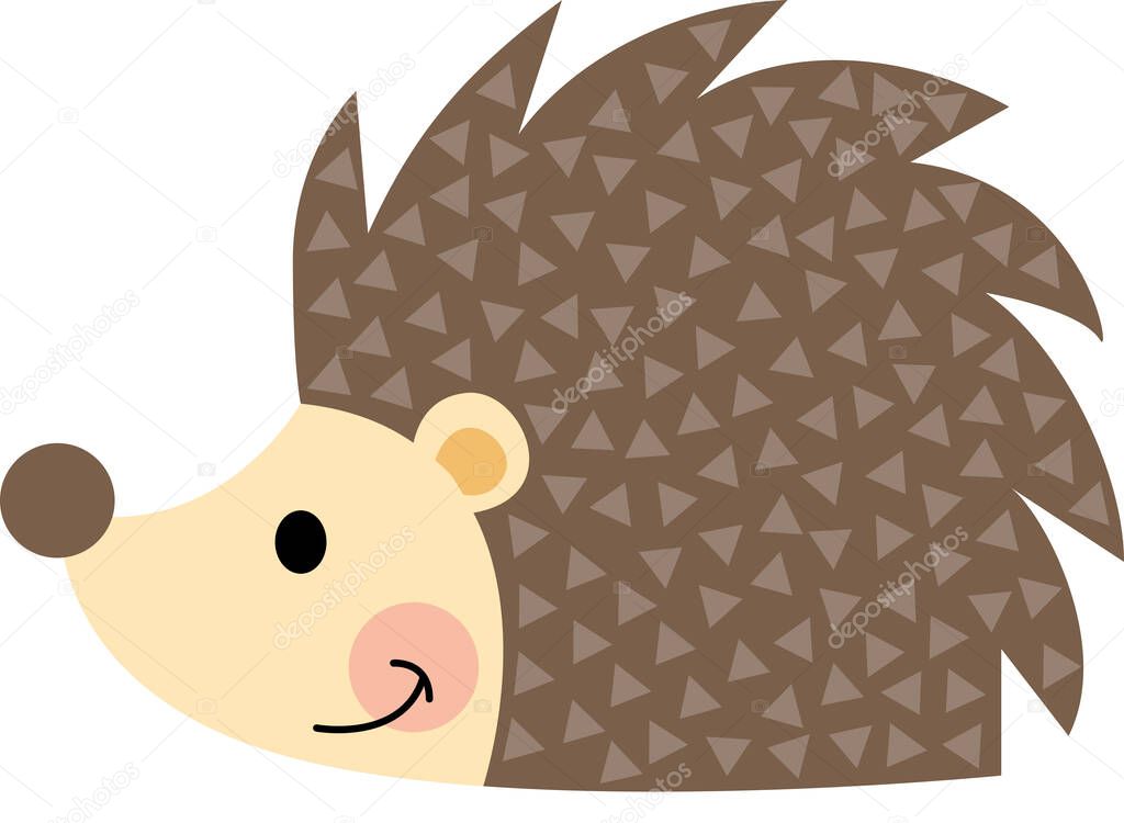 Icon simple of cute hedgehog isolated