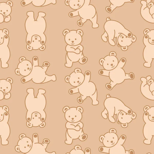 Naadloos Patroon Van Baby Teddybeer — Stockvector