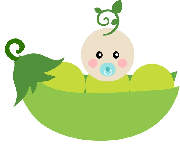 Cute Baby Strąku Grochu — Wektor stockowy