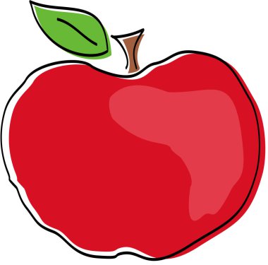 Beyaz üzerine izole edilmiş şirin elma.