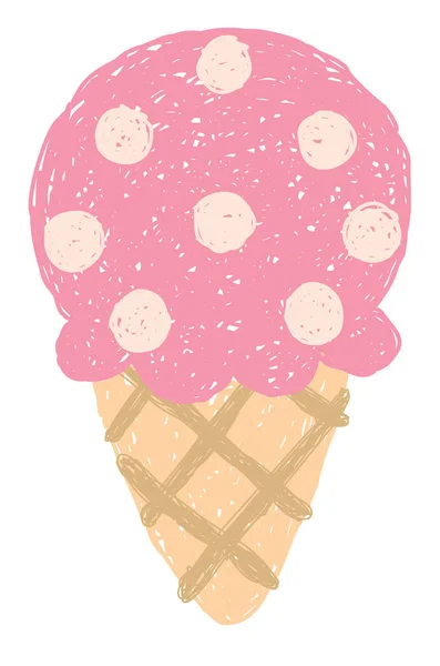 Dibujo Del Cono Helado Fresa — Archivo Imágenes Vectoriales