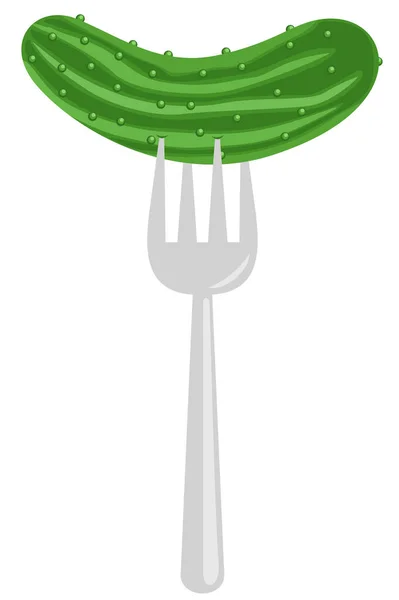 Cucumber Pickled Fork — Vector de stock