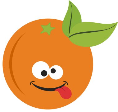 Cute fresh orange with funny face