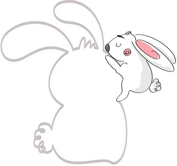 Empty Rabbit Symbol Label Cute Bunny — Stockvector