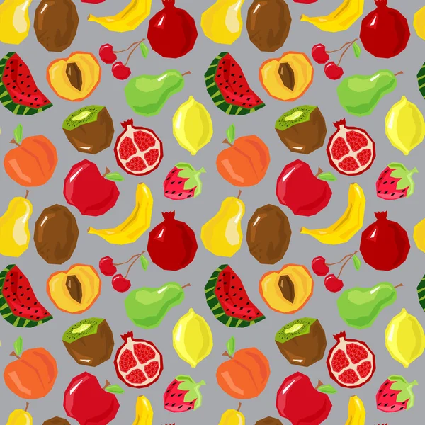 Seamless Background Fresh Fruits — Stock Vector