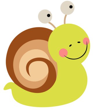 Beyaz tenli şirin salyangoz.