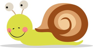 Beyaz tenli şirin salyangoz.