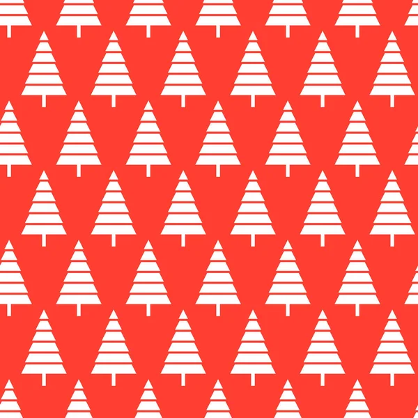 Fond Rouge Sans Couture Avec Icône Sapin Noël — Image vectorielle