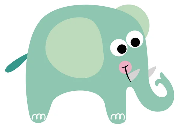 Vtipný Slon Izolovaný Bílém — Stockový vektor