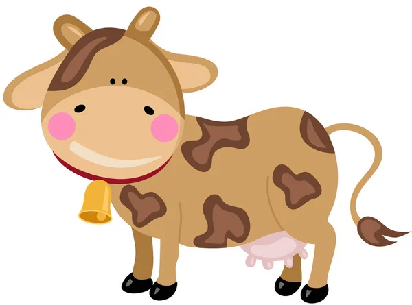 Симпатичная Коричневая Корова — стоковый вектор