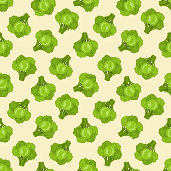 无缝隙的背景与新鲜的绿色花椰菜 — 图库矢量图片