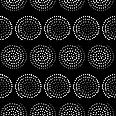 Monokrom arka planında dikişsiz spiral noktalar dizayn et