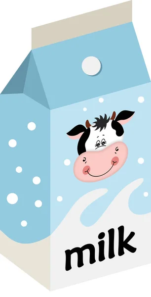 Μπλε Συσκευασία Αγελαδινό Γάλα — Διανυσματικό Αρχείο