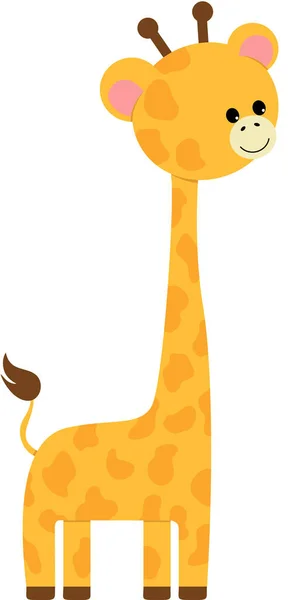 Cute Happy Baby Giraffe Isolated — Stok Vektör