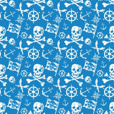 Korsan temasının mavi pürüzsüz desen arkaplanı